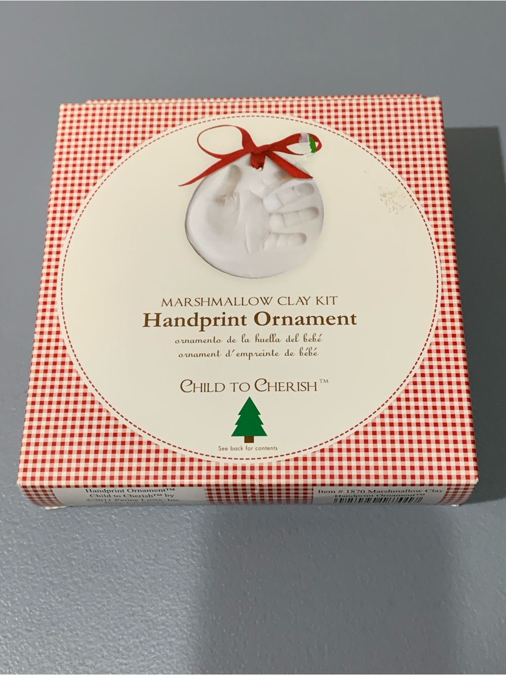 Red and White Marshmallow Clay Handprint Ornament Kit
